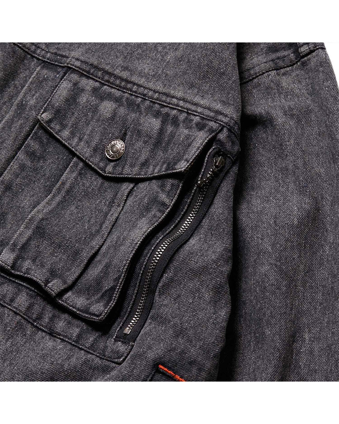 【EVISEN SKATEBOARDS】DENIM JACKET - BLACK