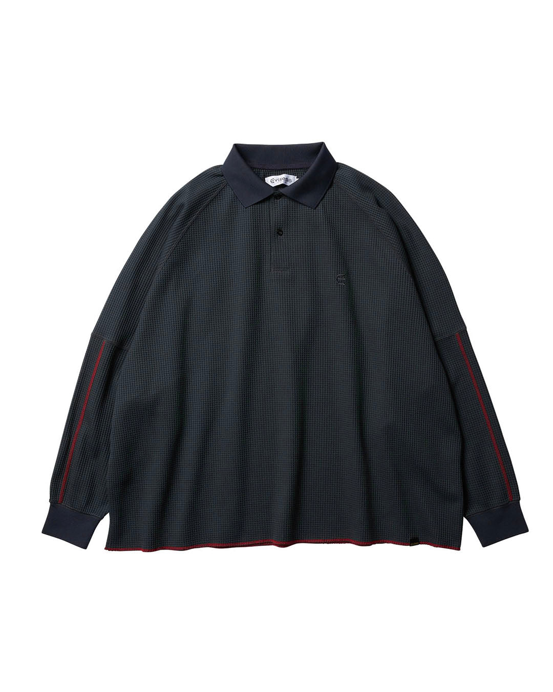 【EVISEN SKATEBOARDS】THERMAL POLO SHIRT - BLACK