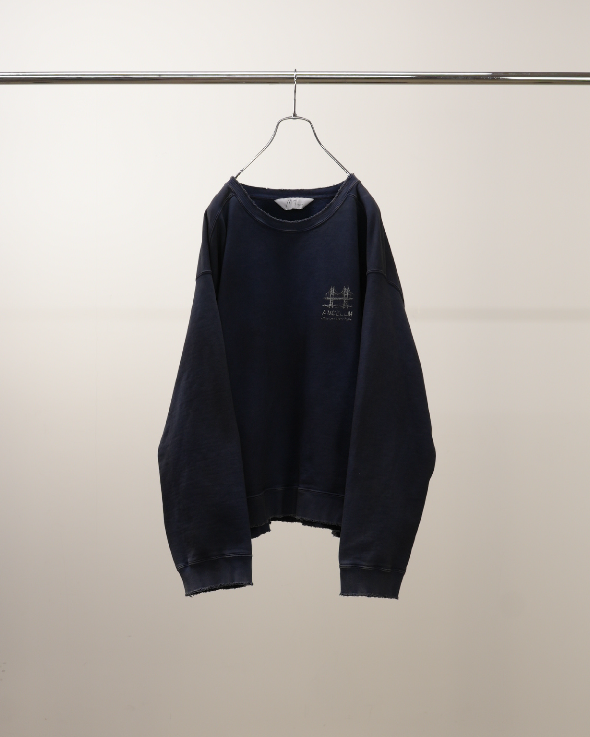 【ANCELLM】BRIDGE SWEAT SHIRT - NAVY