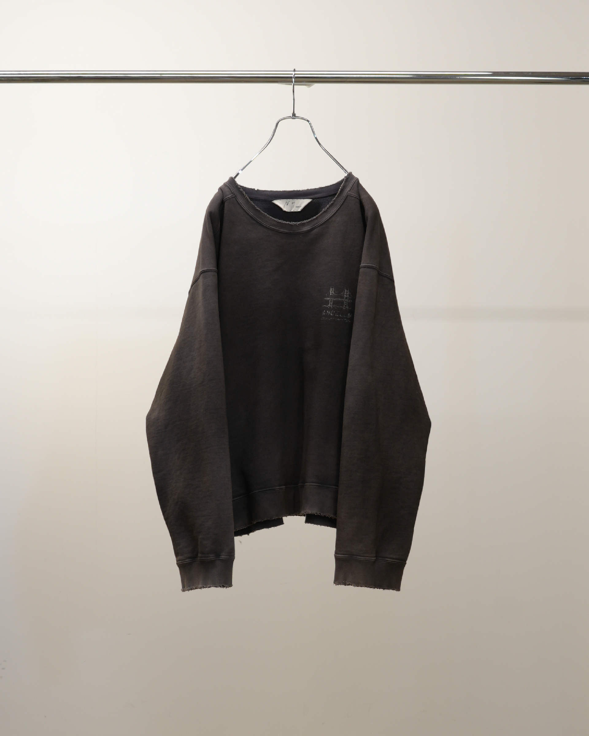 【ANCELLM】BRIDGE SWEAT SHIRT - BLACK