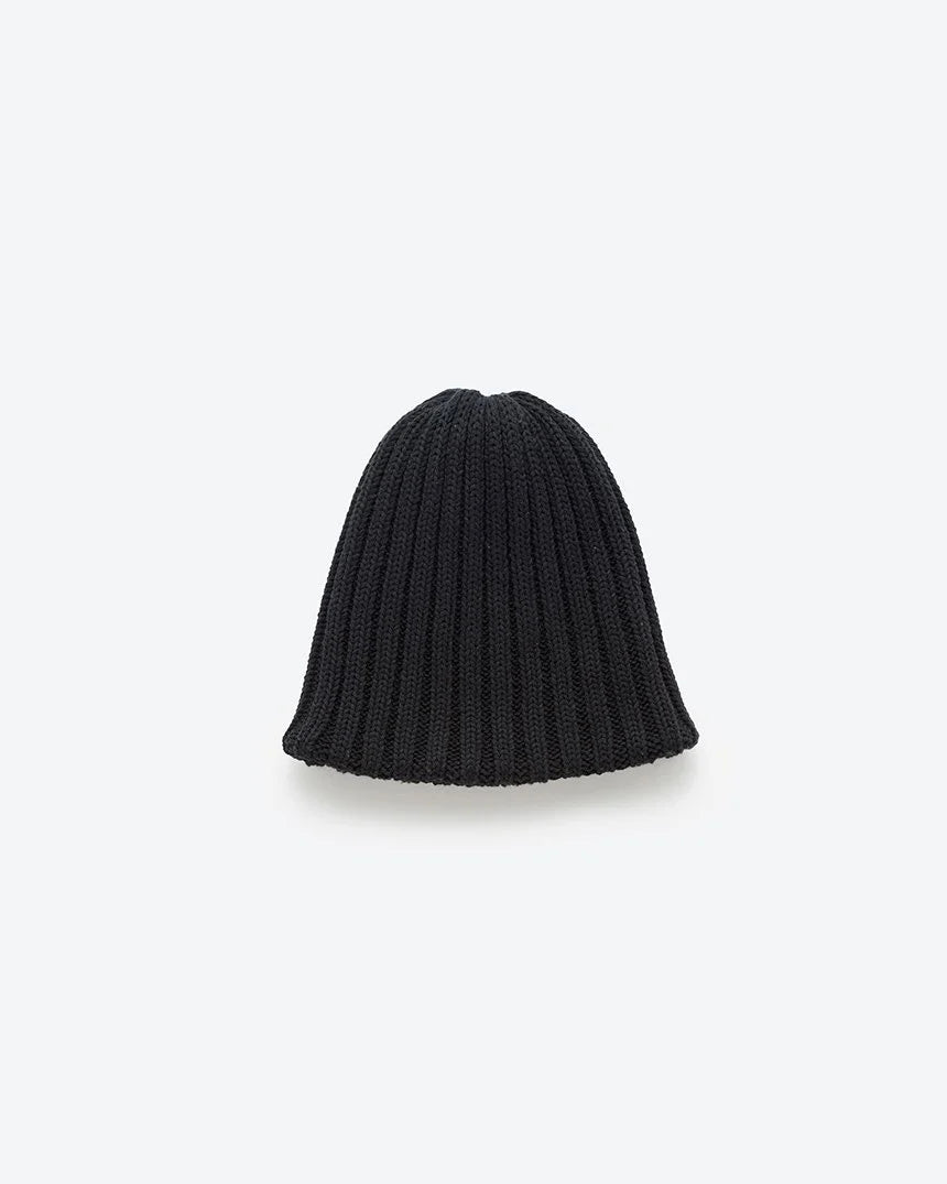 【KIJIMA TAKAYUKI】RECYCLED COTTON BEANIE - BLACK