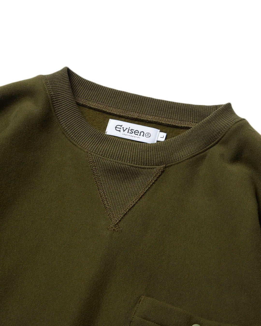 【EVISEN SKATEBOARDS】HOLIDAY CREW SWEAT - OLIVE