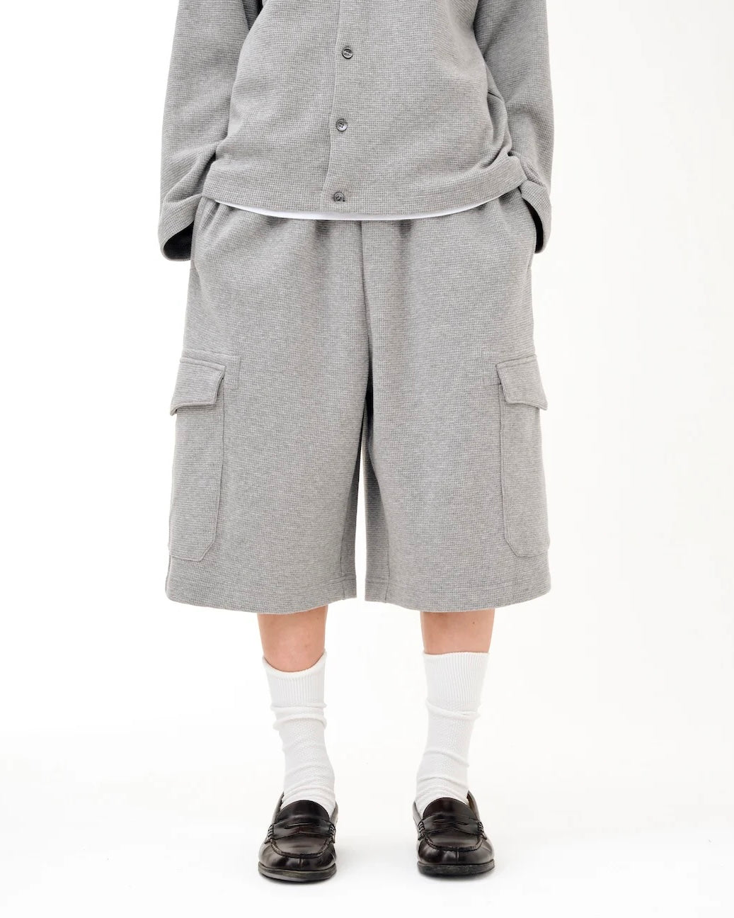 SOL】WAFFLE CARGO SHORTS - GRAY