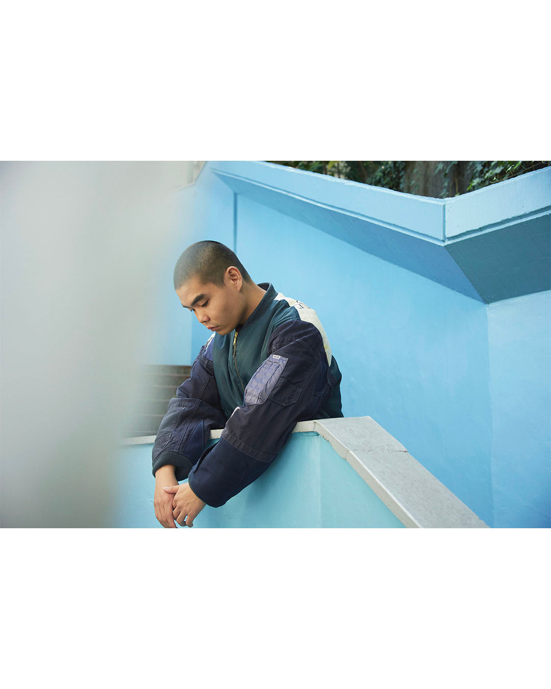 [CYDERHOUSE × AAAF] INTERMATERIAL MA-1 (different material switching) - NAVY/XL