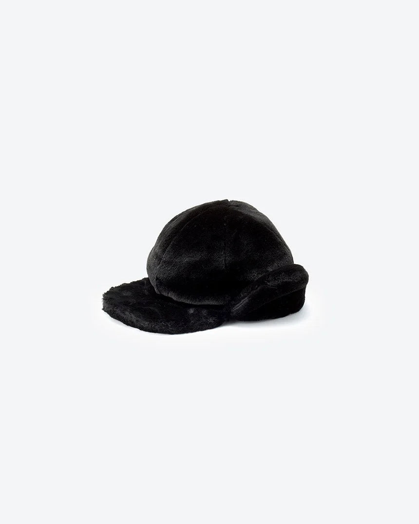 【KIJIMA TAKAYUKI】FAUX FUR EARMUFF CAP - BLACK