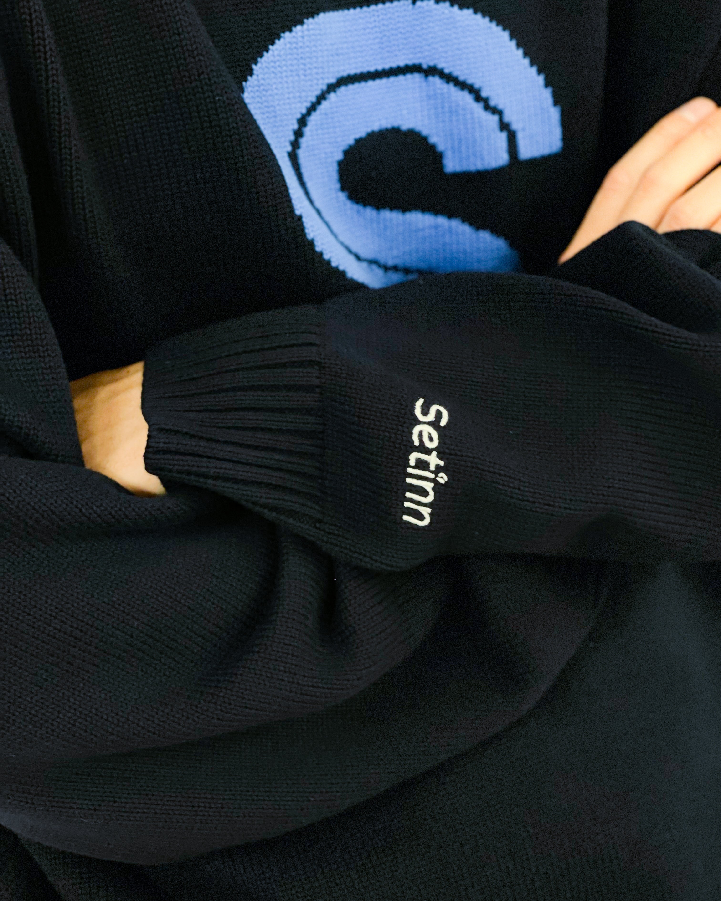 SETINN】CAPITAL CREW KNIT - NAVY（MENS）