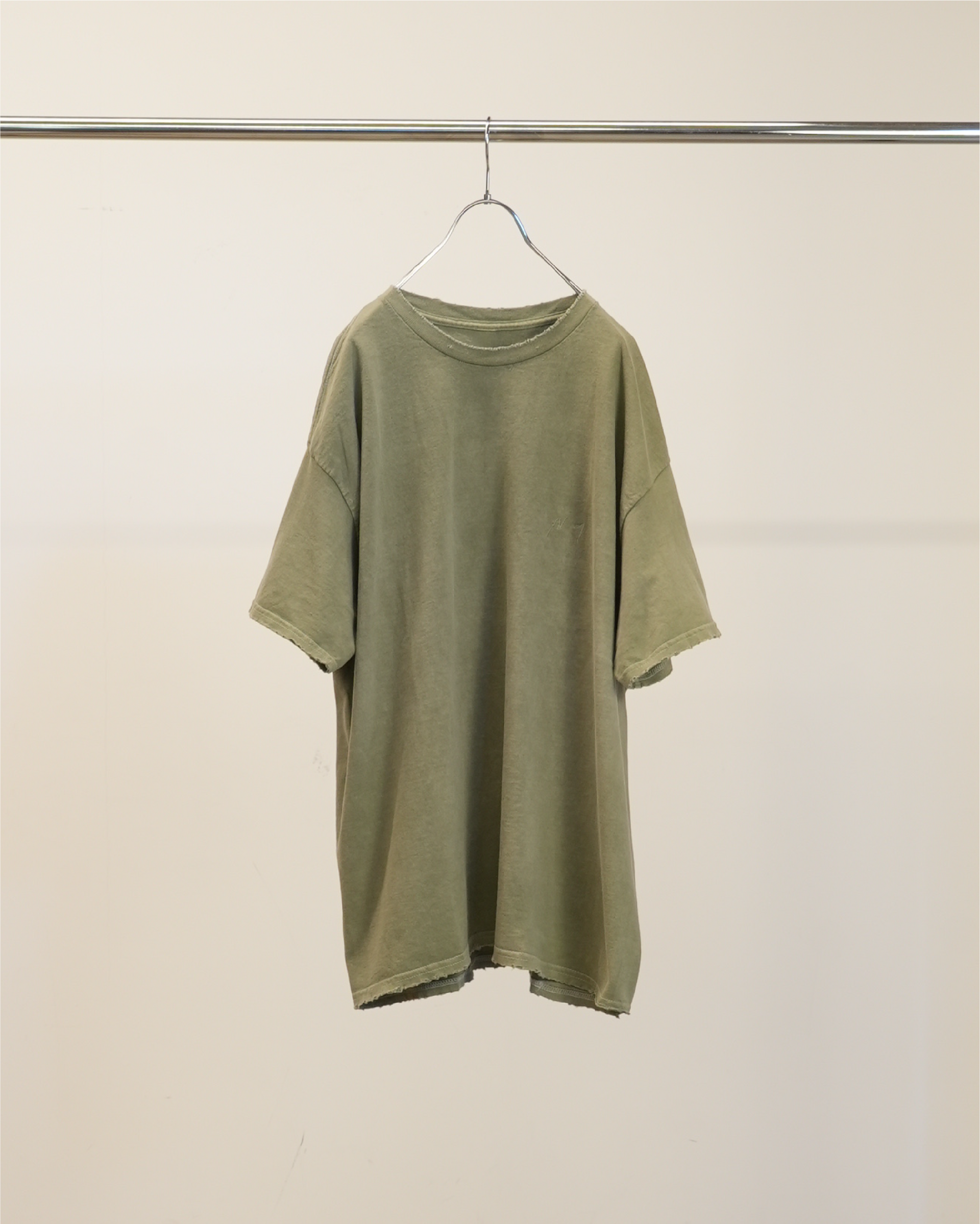 【ANCELLM】EMBROIDERY T-SHIRT - GRAY MINT