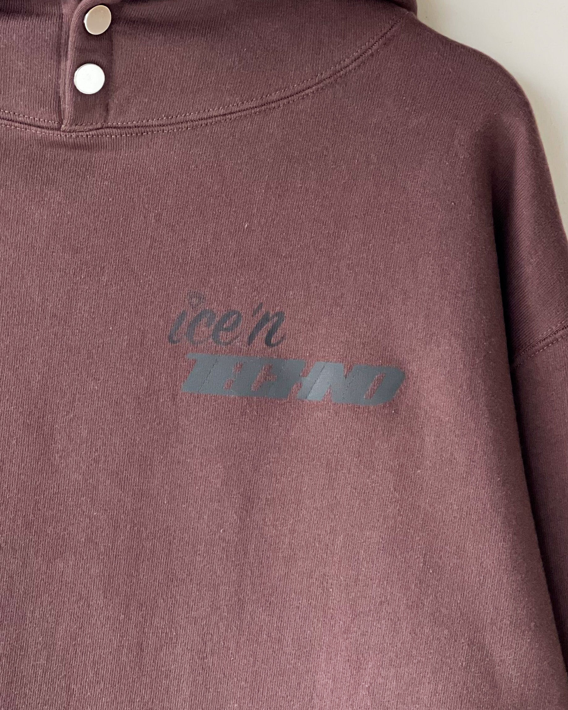 [ICE&amp;TECHNO]ICE'N TECHNO LOGO HOOD - BROWN