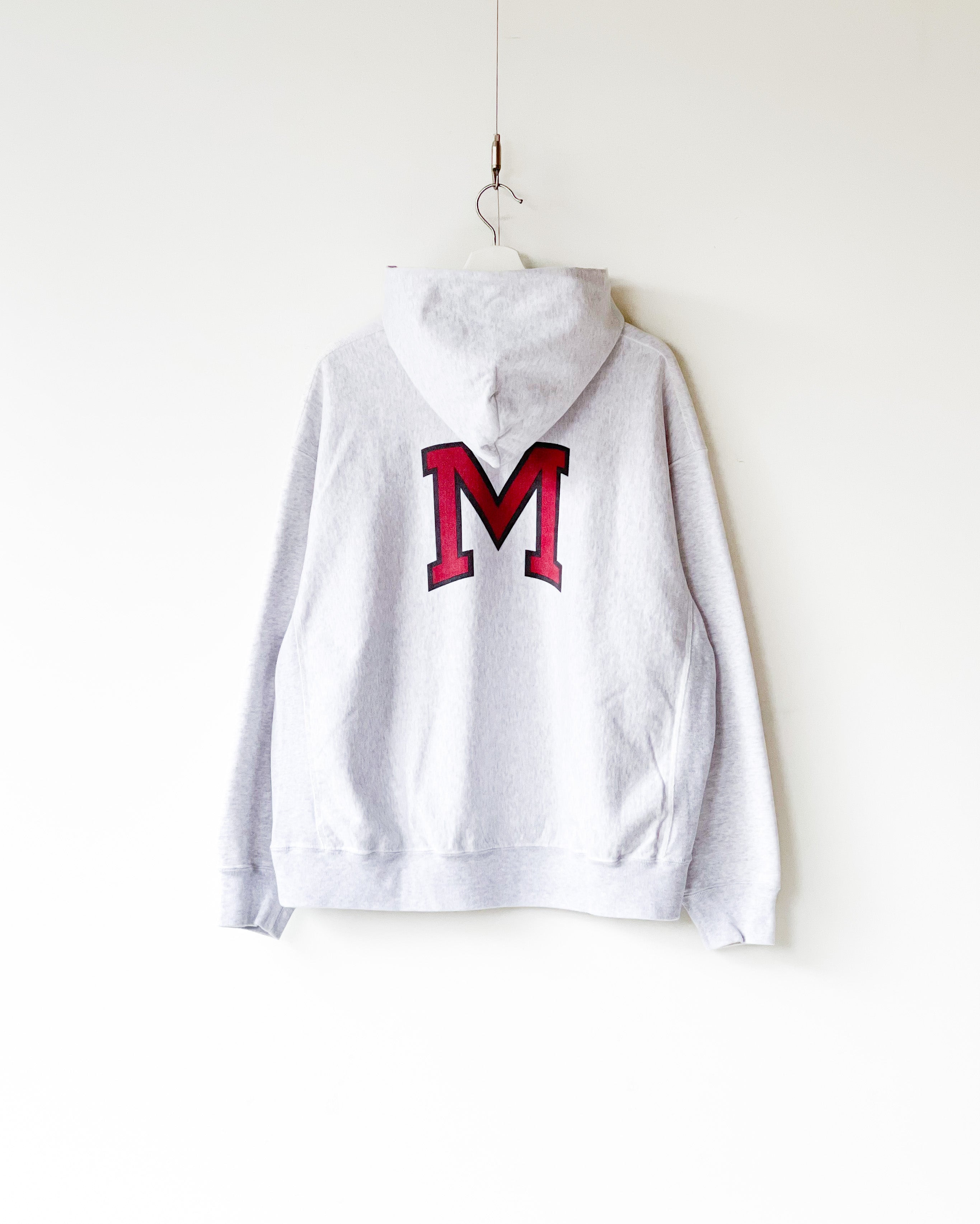 blurhms ROOTSTOCK]PRINT SWEAT HOODIE P/O BIG - HEATHER WHITE × IT