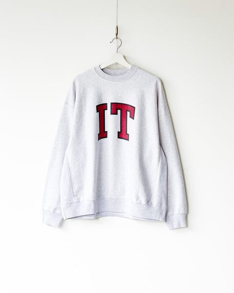 [blurhms ROOTSTOCK]PRINT SWEAT CREW-NECK P/O BIG - HEATHER WHITE×IT-M