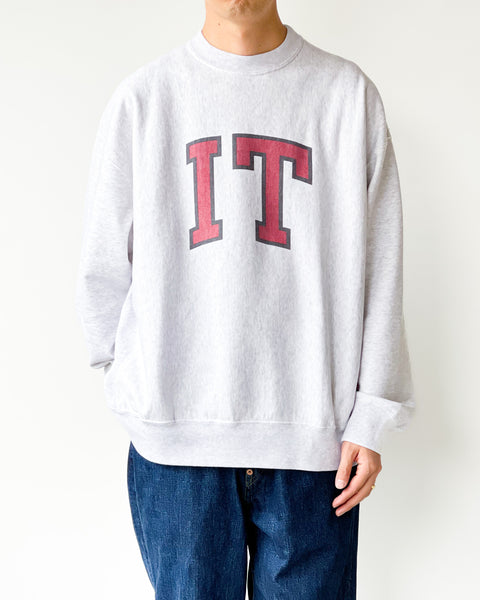 blurhms ROOTSTOCK]PRINT SWEAT CREW-NECK P/O BIG - HEATHER WHITE×IT