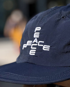 GARBAGE】SOFT BRIM 6 PANEL CAP (PEACE) - NAVY(WHITE EMB) – pan