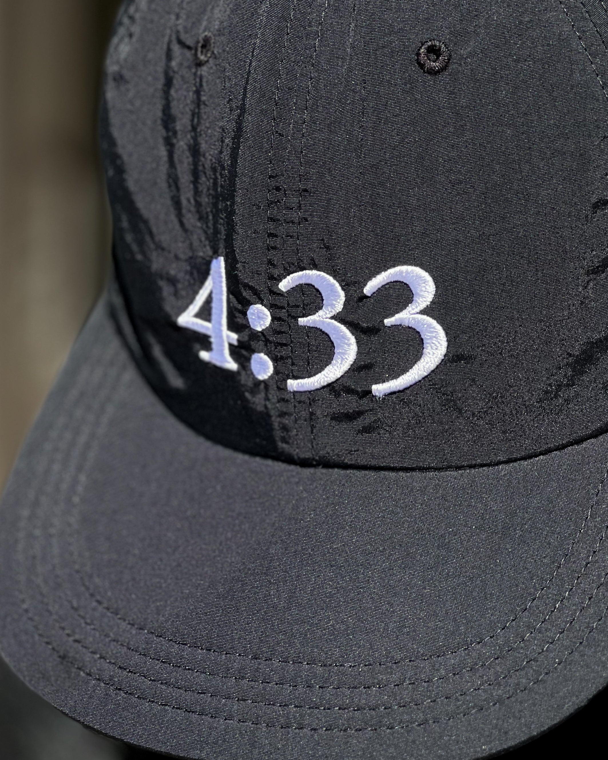 GARBAGE】SOFT BRIM 6 PANEL CAP (4:33) - BLACK(WHITE EMB) – pan