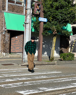 画像をギャラリービューアに読み込む, 【REFOMED】GRANNY REPAIR WRIST PATCH WIDE CHECK SHIRT - GREEN ×BLACK
