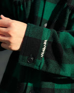 画像をギャラリービューアに読み込む, 【REFOMED】GRANNY REPAIR WRIST PATCH WIDE CHECK SHIRT - GREEN ×BLACK
