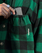 画像をギャラリービューアに読み込む, 【REFOMED】GRANNY REPAIR WRIST PATCH WIDE CHECK SHIRT - GREEN ×BLACK
