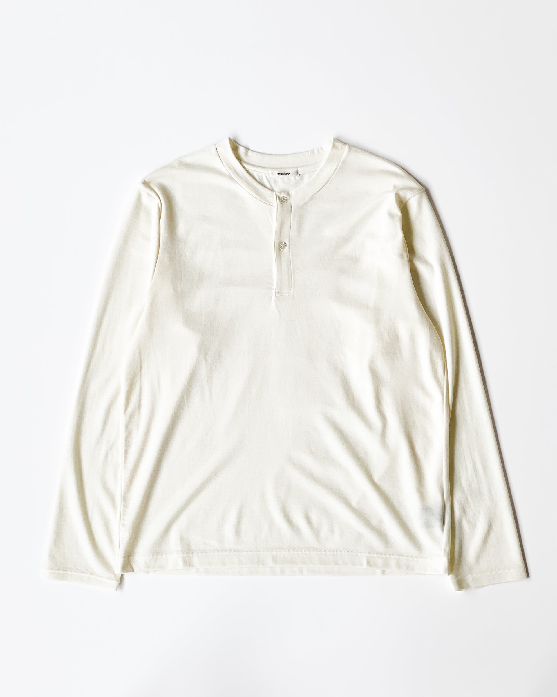【PASTOR NOVA】CALM HENRY NECK TEE - ECRU