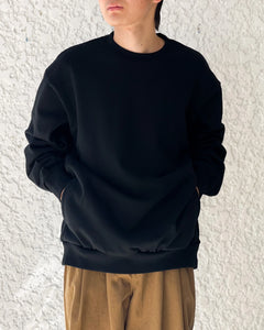 【ACY】GARMENT DYE CREW NECK SWEAT - BLACK