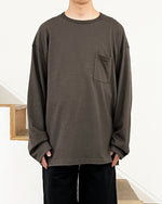 Load image into Gallery viewer, [ANCELLM] C/R CREW NECK LS SHIRT - F.BLACK
