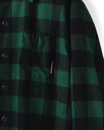 画像をギャラリービューアに読み込む, 【REFOMED】GRANNY REPAIR WRIST PATCH WIDE CHECK SHIRT - GREEN ×BLACK
