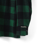 画像をギャラリービューアに読み込む, 【REFOMED】GRANNY REPAIR WRIST PATCH WIDE CHECK SHIRT - GREEN ×BLACK
