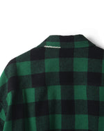 画像をギャラリービューアに読み込む, 【REFOMED】GRANNY REPAIR WRIST PATCH WIDE CHECK SHIRT - GREEN ×BLACK
