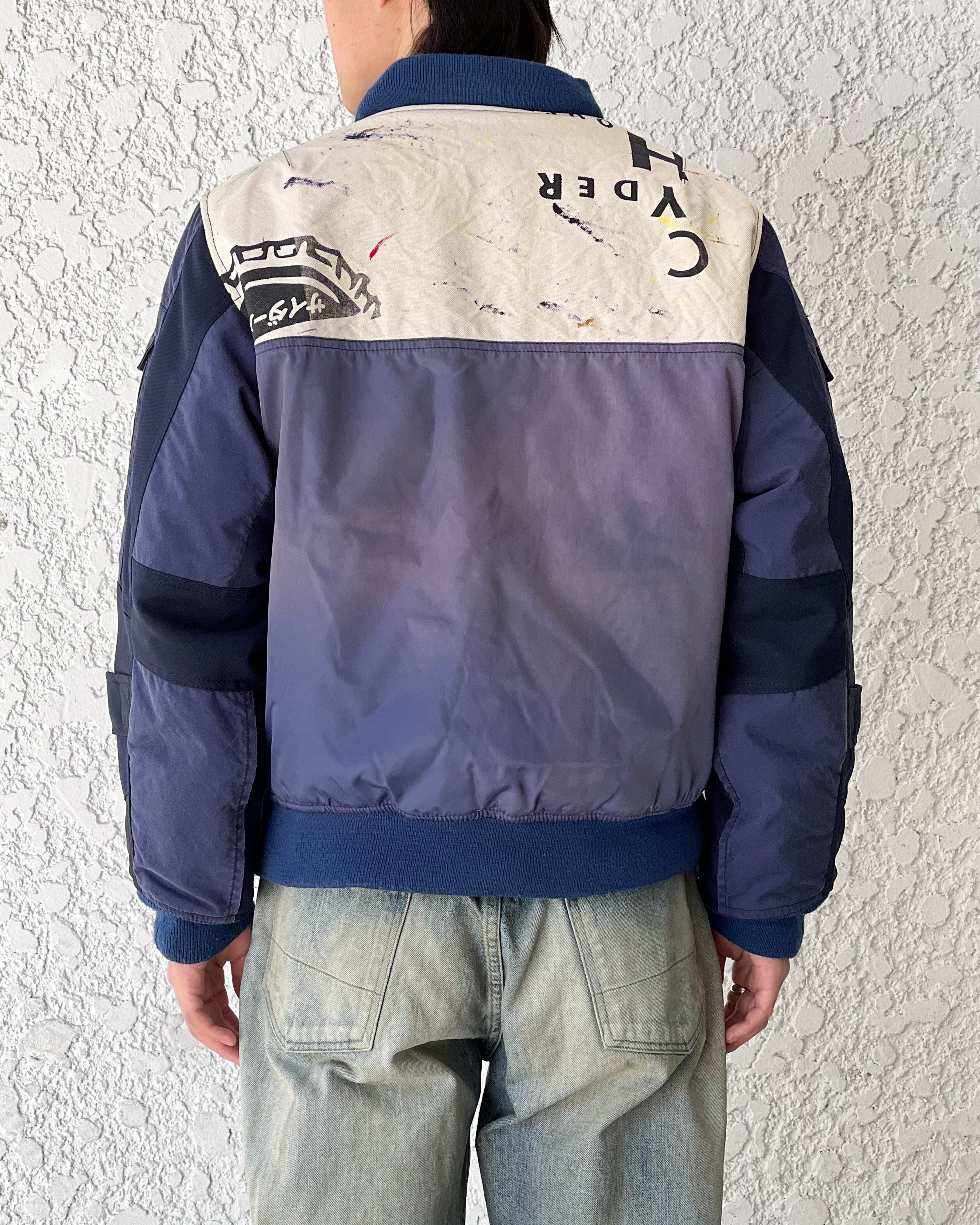 [CYDERHOUSE × AAAF] INTERMATERIAL MA-1 (different material switching) - NAVY/L