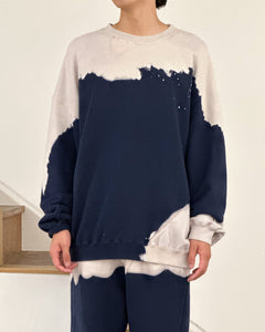 【NOMA T.D.】HAND DYED TWIST SWEAT - NAVY