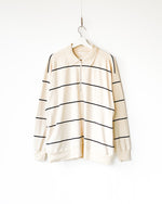 Load image into Gallery viewer, [blurhms] C/NAPP BORDER COLLARED HARF-ZIP - IVORY-BODDY×BLACK-LINE
