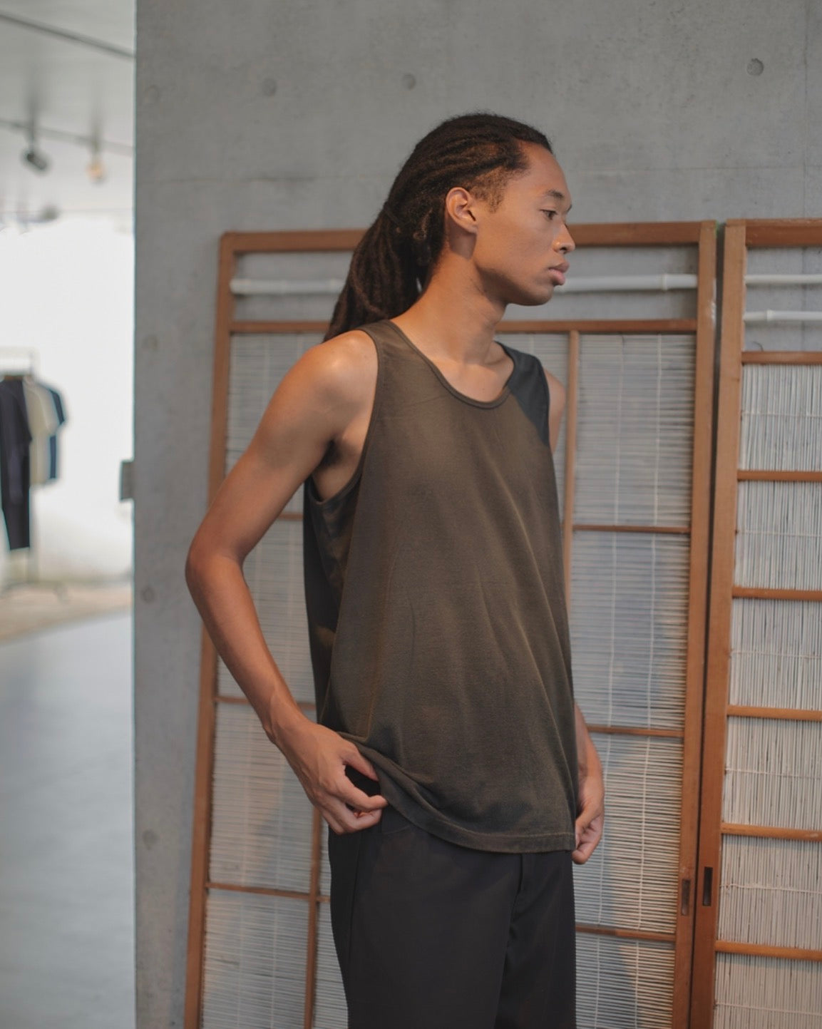 【REFOMED】10WASH TANK TOP - BLACK