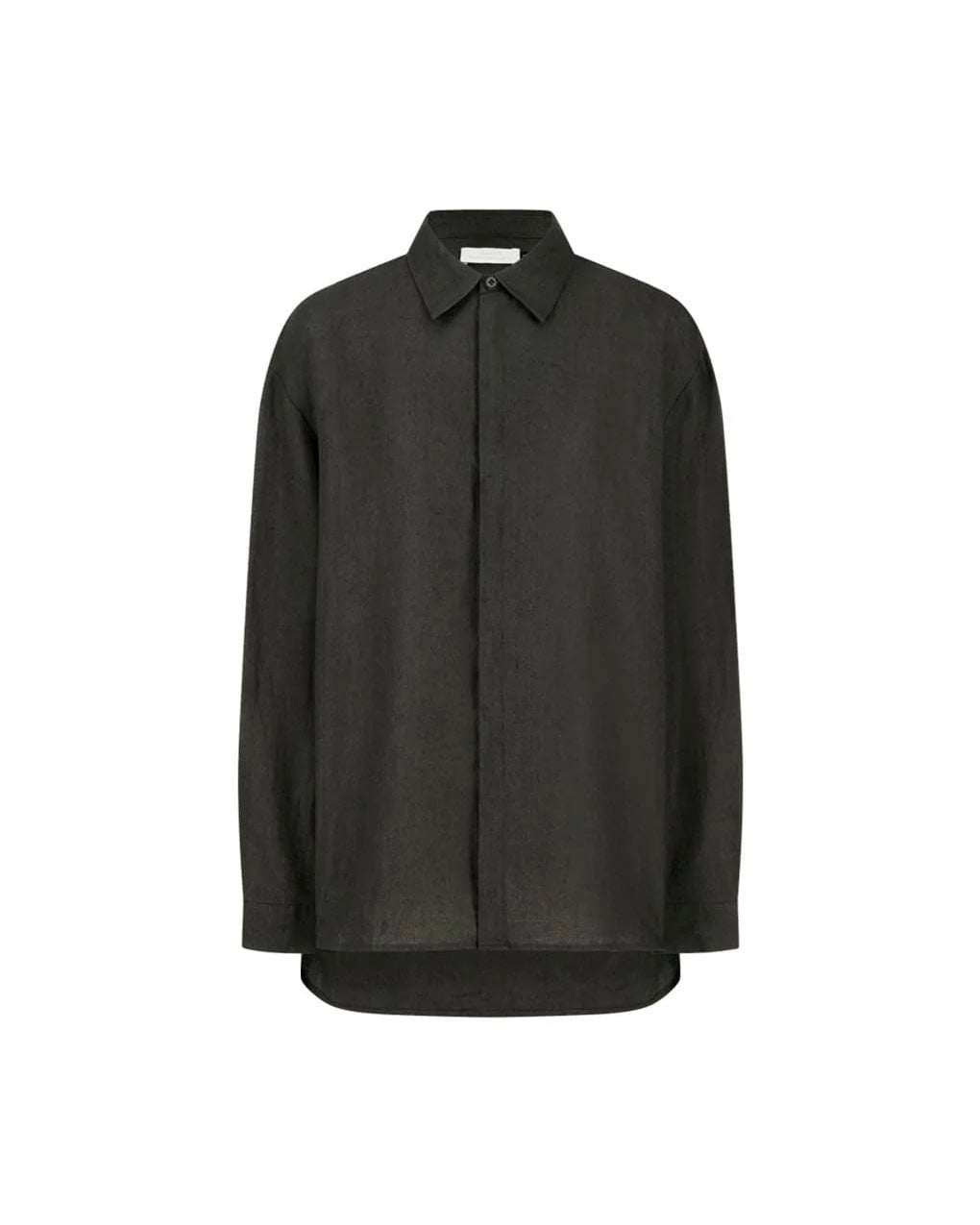 【AMOMENTO】LINEN OVERSIZED SHIRT - KHAKI GRAY