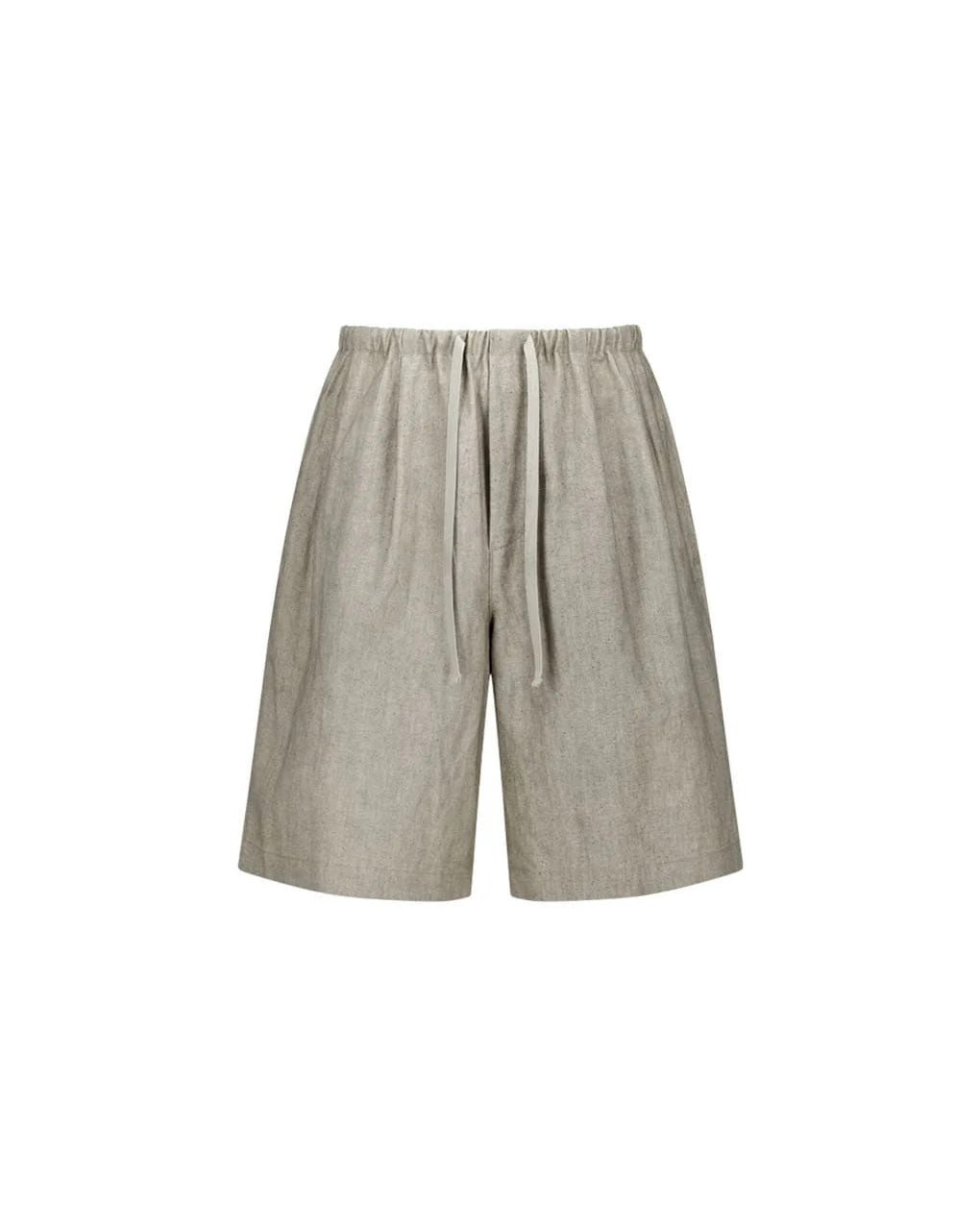 【AMOMENTO】LINEN DRAWSTRING SHORTS - BEIGE