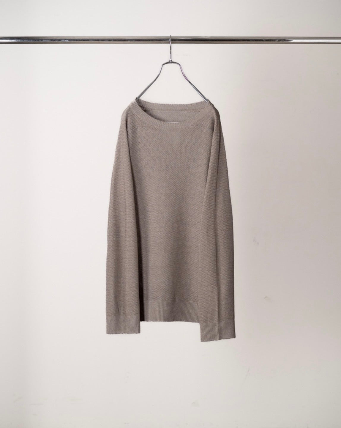 【ANCELLM】LINEN TUCK IN KNIT - GREIGE