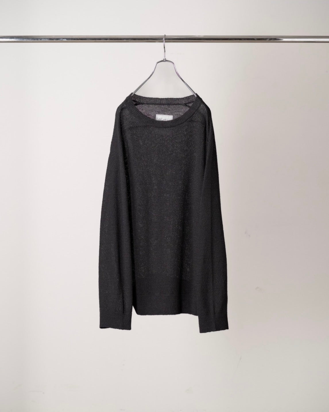 【ANCELLM】LINEN TUCK IN KNIT - BLACK