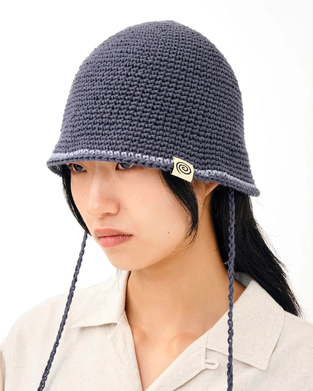 SOL】HAND-KNITTED HEMP HAT - NAVY