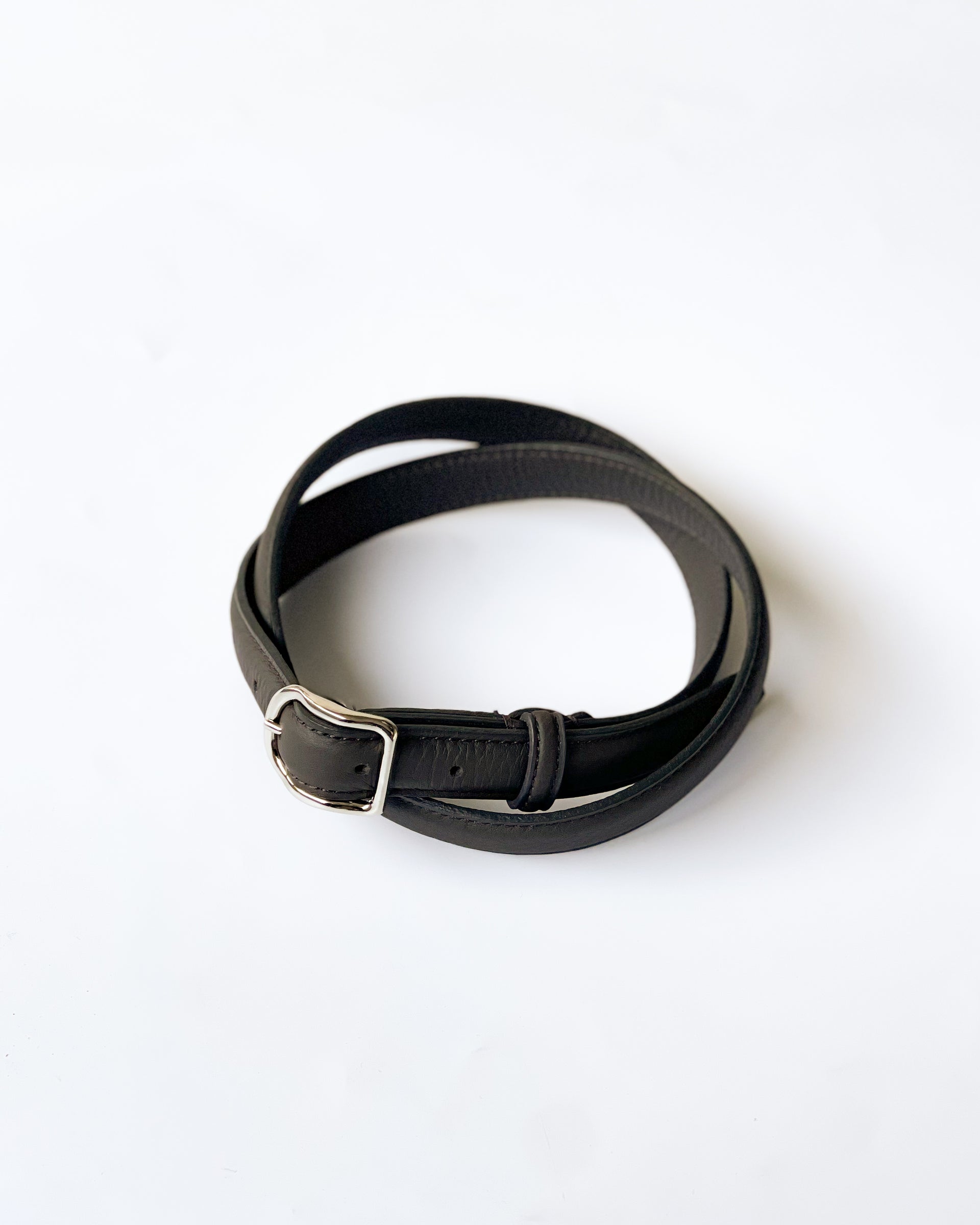 【ERA.】EO SHRINK AUTHENTIC NARROW BELT - CHOCOLATE