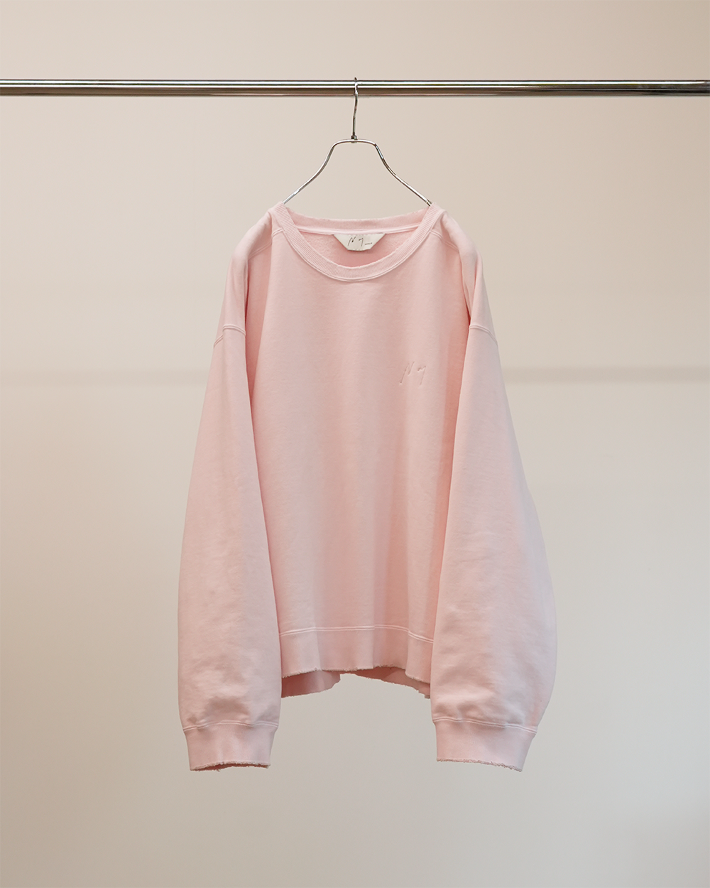 【ANCELLM】EMBROIDERY SWEAT SHIRT - PINK