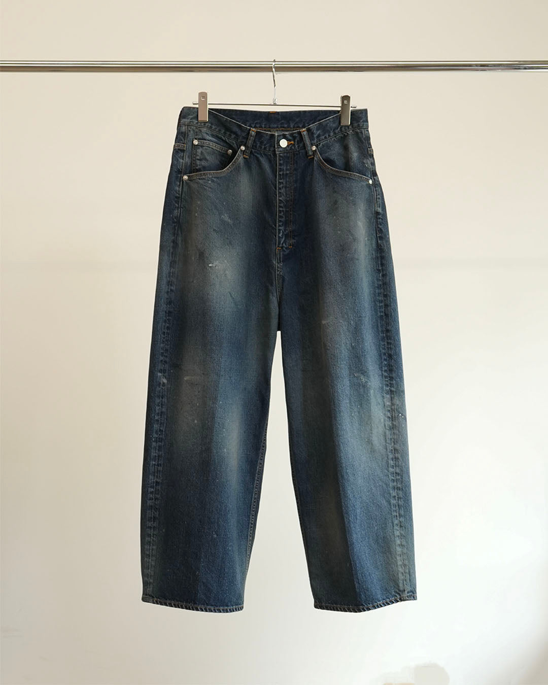 【ANCELLM】 AGING WIDE 5P DENIM PANTS - INDIGO