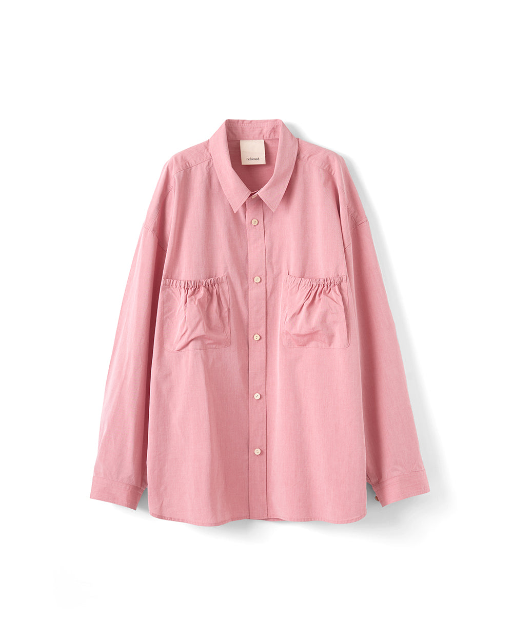 【REFOMED】WRIST PATCH WIDE SHIRT - RED