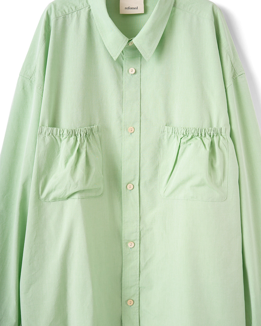 【REFOMED】WRIST PATCH WIDE SHIRT - MINT