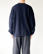 Load image into Gallery viewer, [BODHI] COTTON CASHMERE WAFFELE SLEEVE - NAVY
