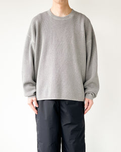 【BODHI】COTTON CASHMERE WAFFELE SLEEVE - GRAY