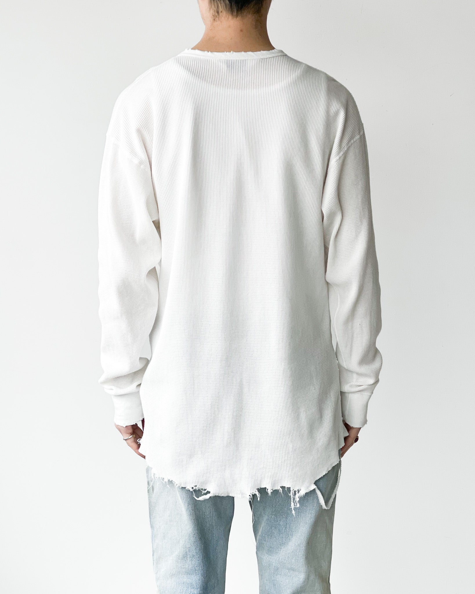 お買い得モデル HEAVY DAMAGE ANCELLM WAFFLE LS OVERSIZED Tシャツ