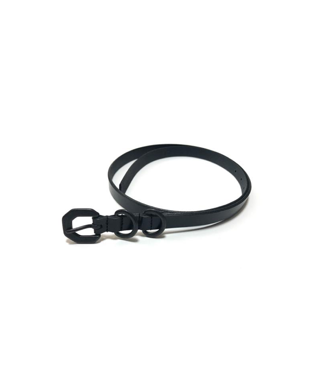 [ANCELLM] NARROW LEATHER BELT - BLACK