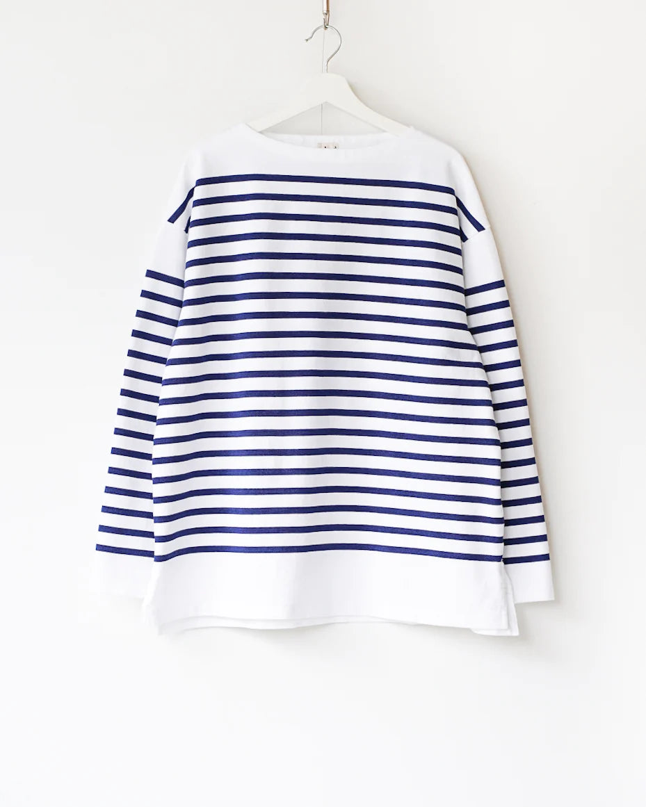 [blurhms ROOTSTOCK] BORDER BASQUE SHIRT - WHITE×ROYALBLUE