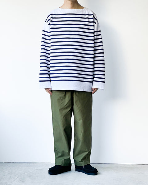 blurhms ROOTSTOCK】BORDER BASQUE SHIRT - WHITE×ROYALBLUE – pan