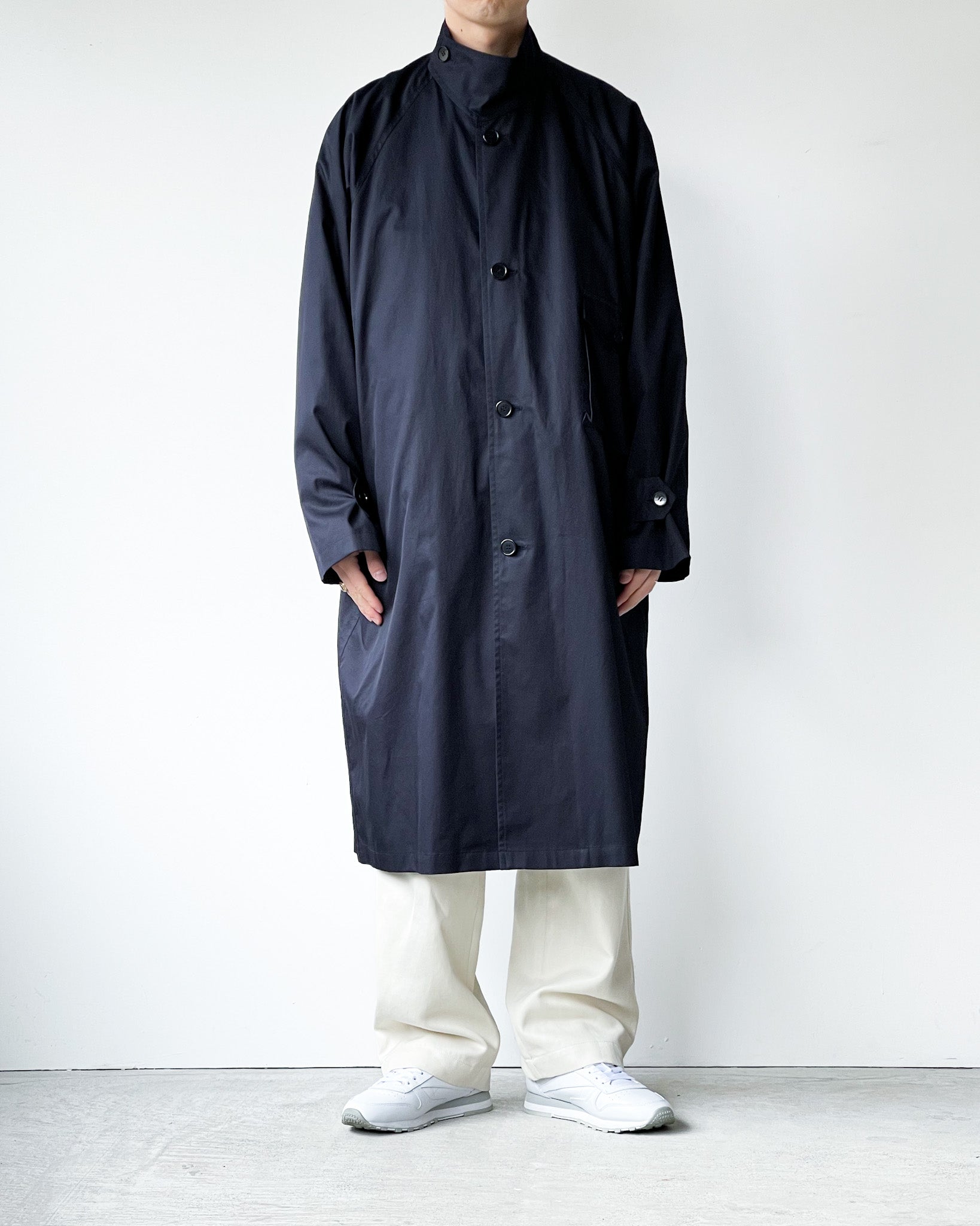 ERNIE PALO】STAND COLLAR COAT - NAVY – pan-kanazawa