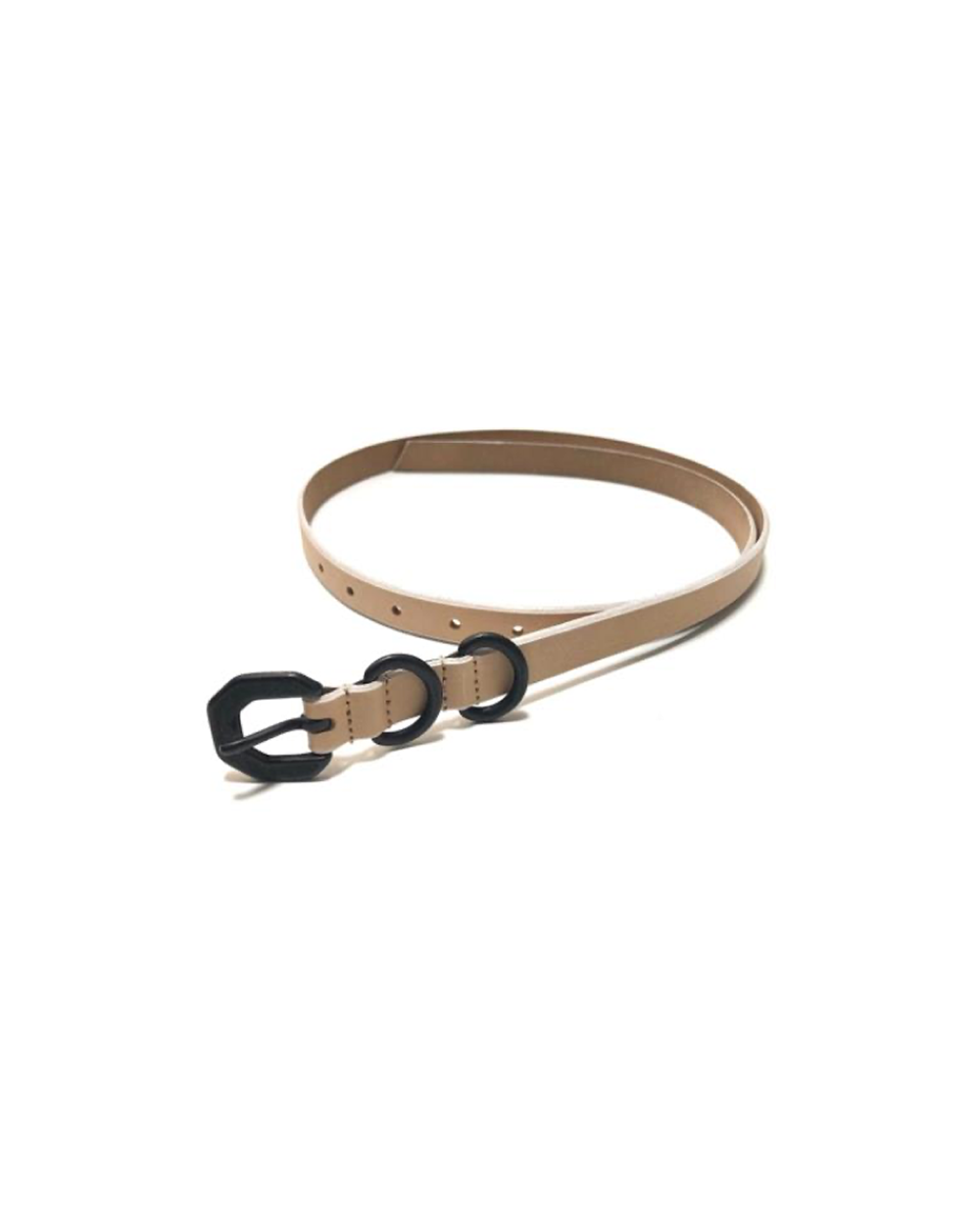 ANCELLM】 NARROW LEATHER BELT - NATURAL ANCELLM】 NARROW LEATHER BELT - NATURAL