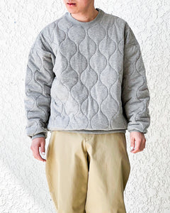 【SOFTHYPHEN】QUILTED PULLOVER - GRAY