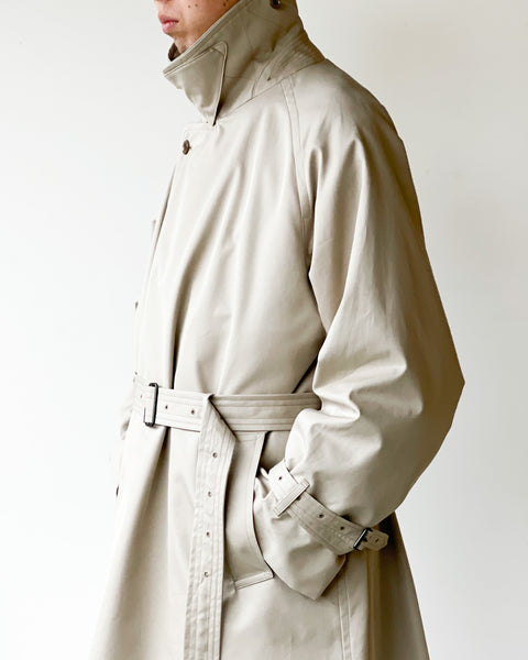 blurhms] GABARDINE DOUBLE BELT TRENCH COAT - LIGHTBEIGE – pan-kanazawa